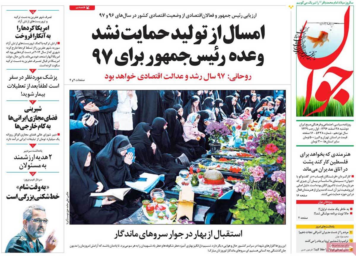 A Look at Iranian Newspaper Front Pages on March 19