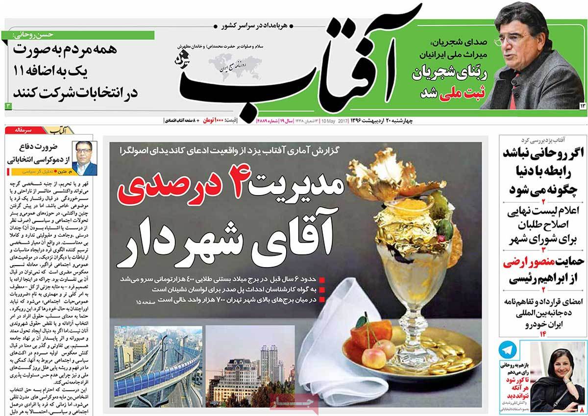 A Look at Iranian Newspaper Front Pages on May 10