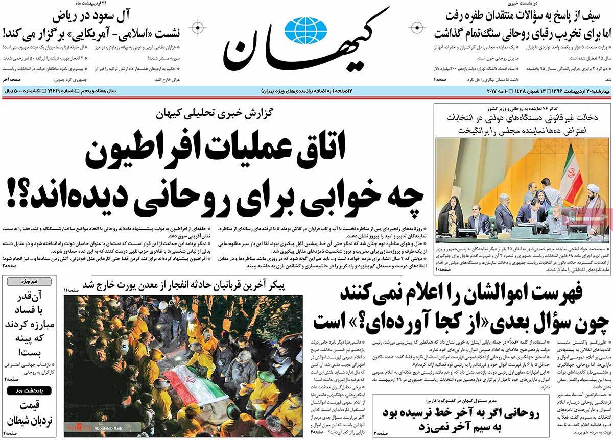 A Look at Iranian Newspaper Front Pages on May 10