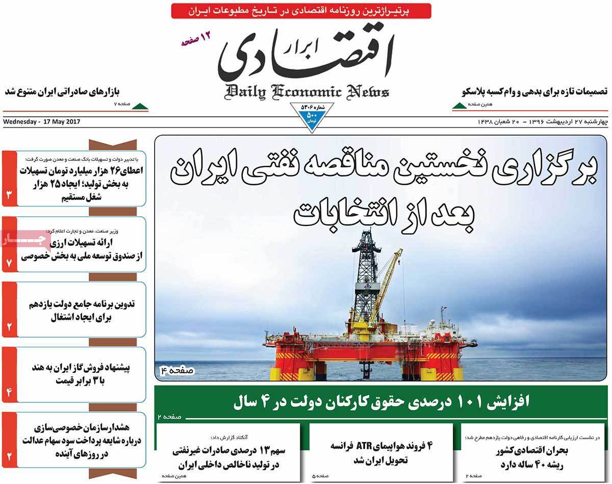 A Look at Iranian Newspaper Front Pages on May 17