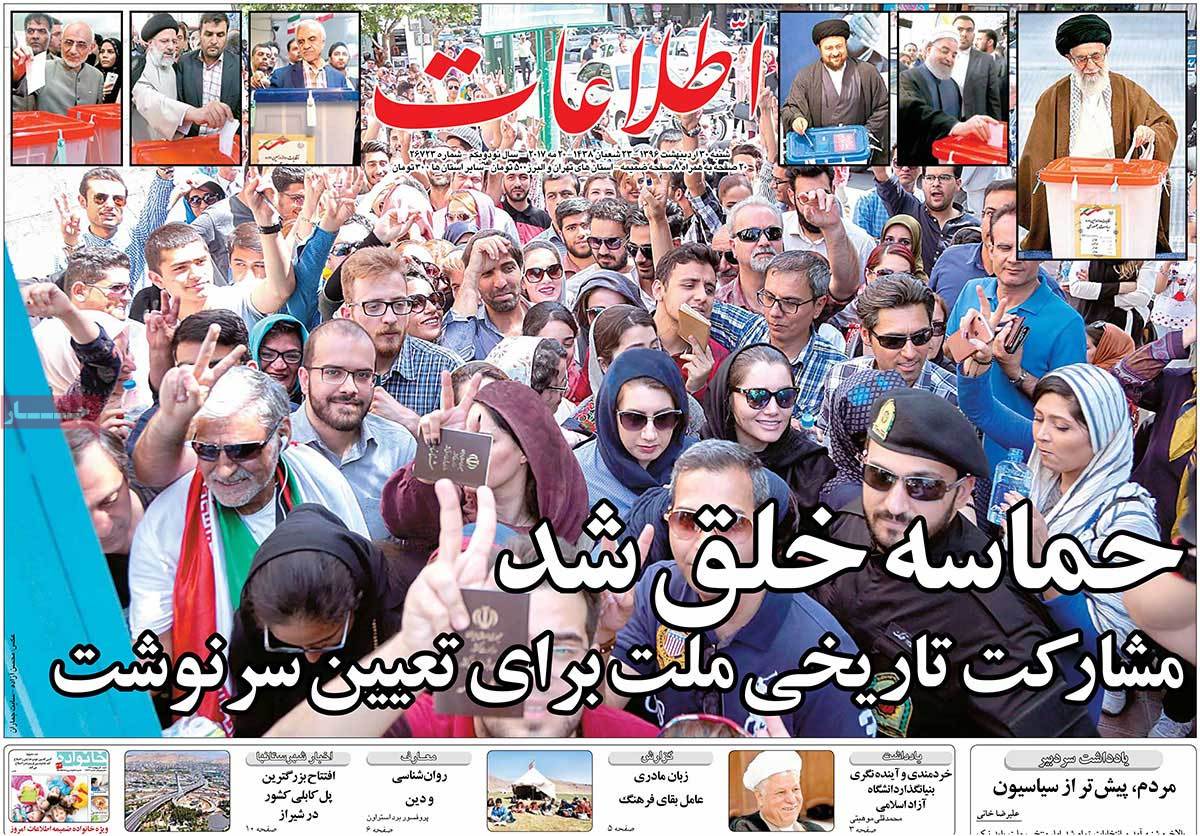 Iranian Newspaper Front Pages on Day after Election