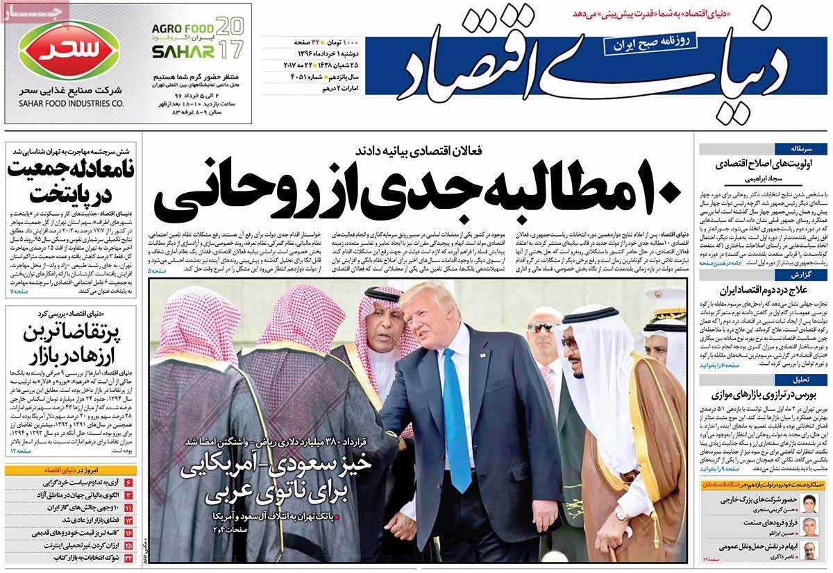 A Look at Iranian Newspaper Front Pages on May 22