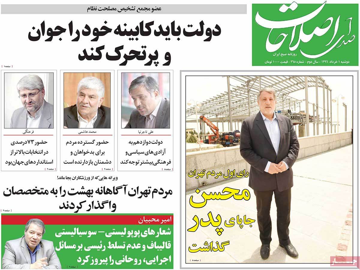 A Look at Iranian Newspaper Front Pages on May 22