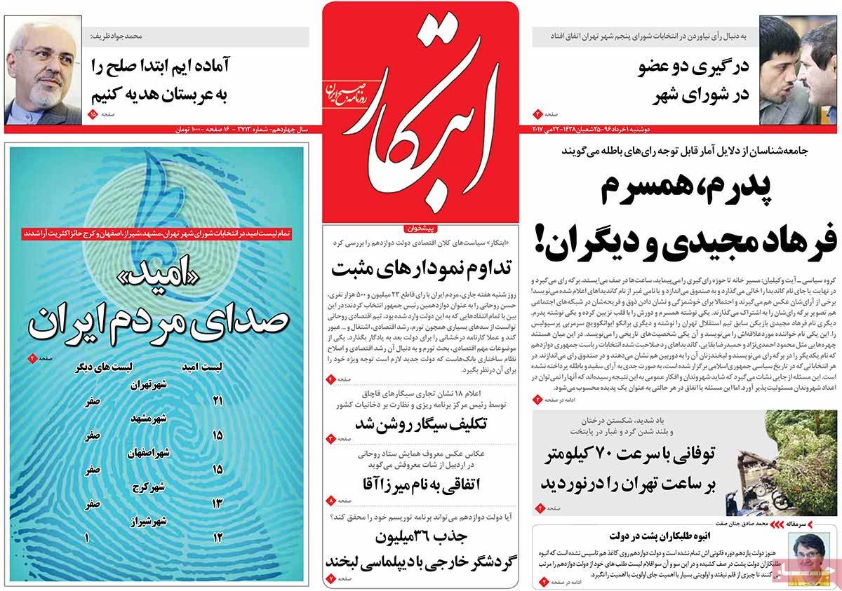 A Look at Iranian Newspaper Front Pages on May 22