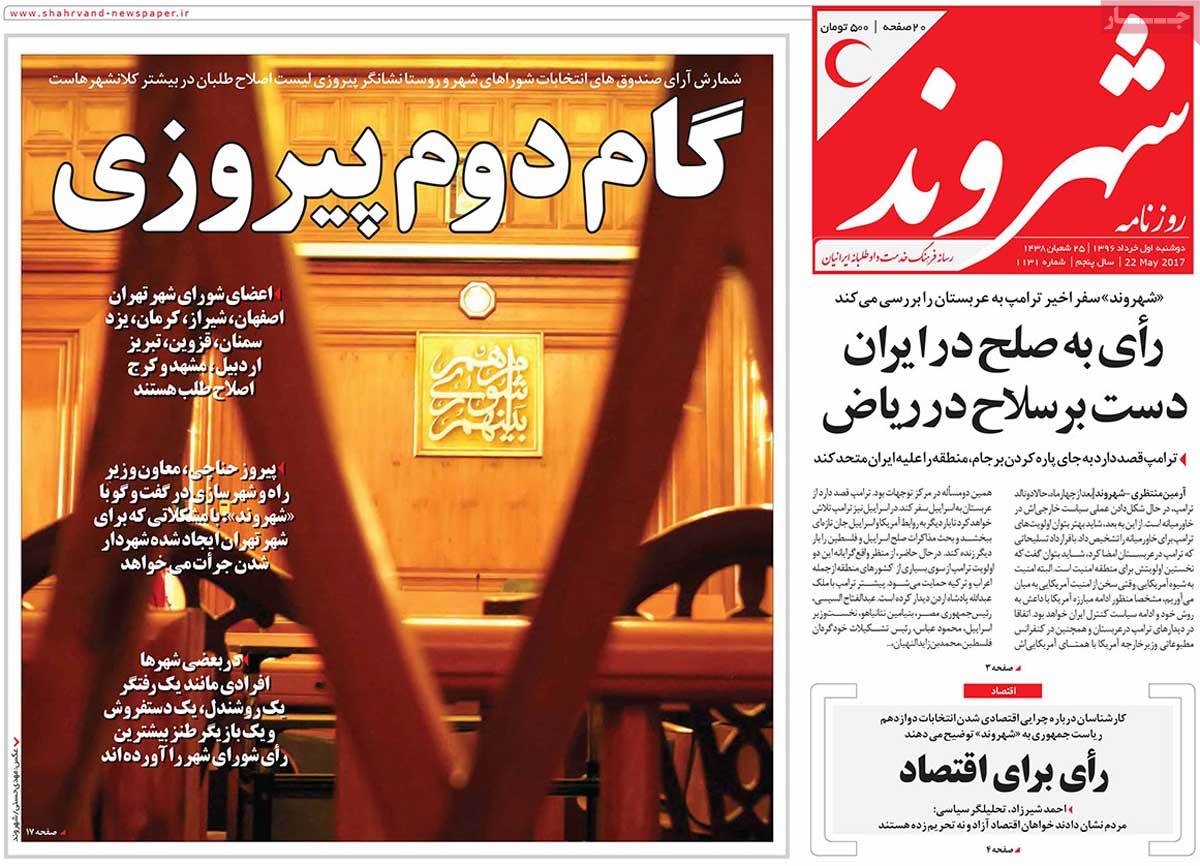 A Look at Iranian Newspaper Front Pages on May 22