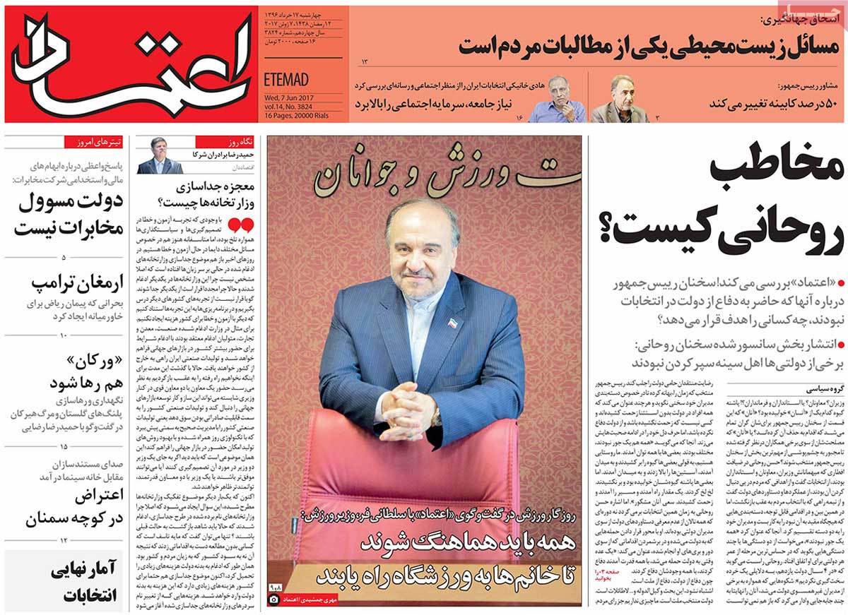 A Look at Iranian Newspaper Front Pages on June 7