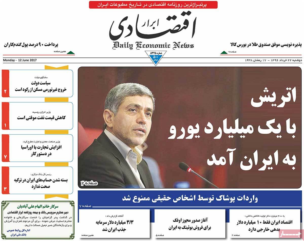 A Look at Iranian Newspaper Front Pages on June 12