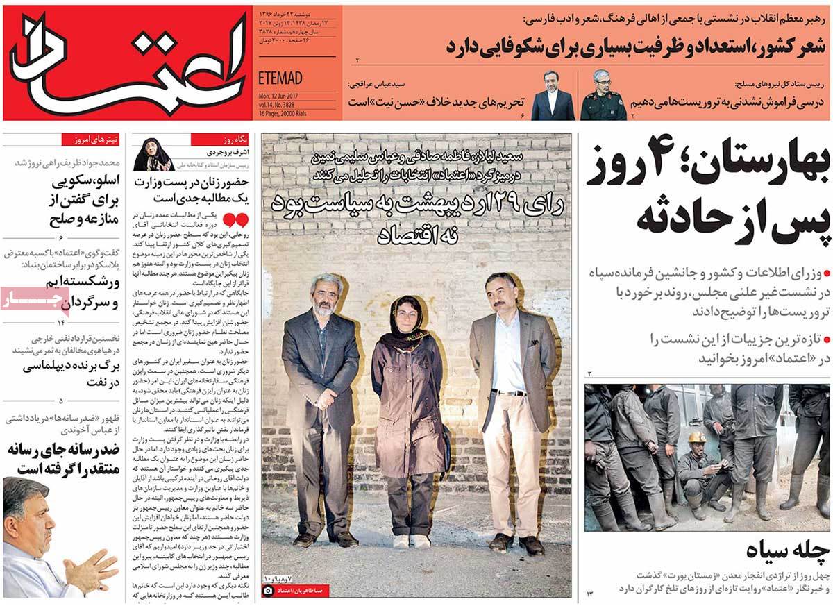 A Look at Iranian Newspaper Front Pages on June 12