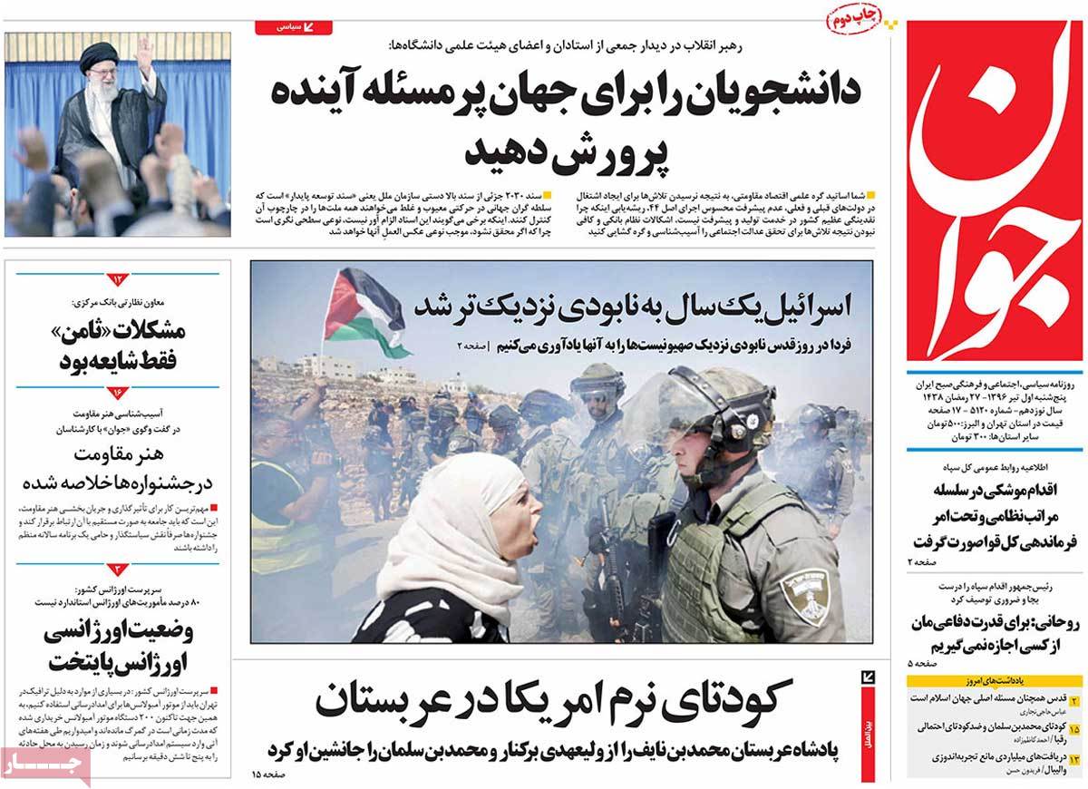 A Look at Iranian Newspaper Front Pages on June 22