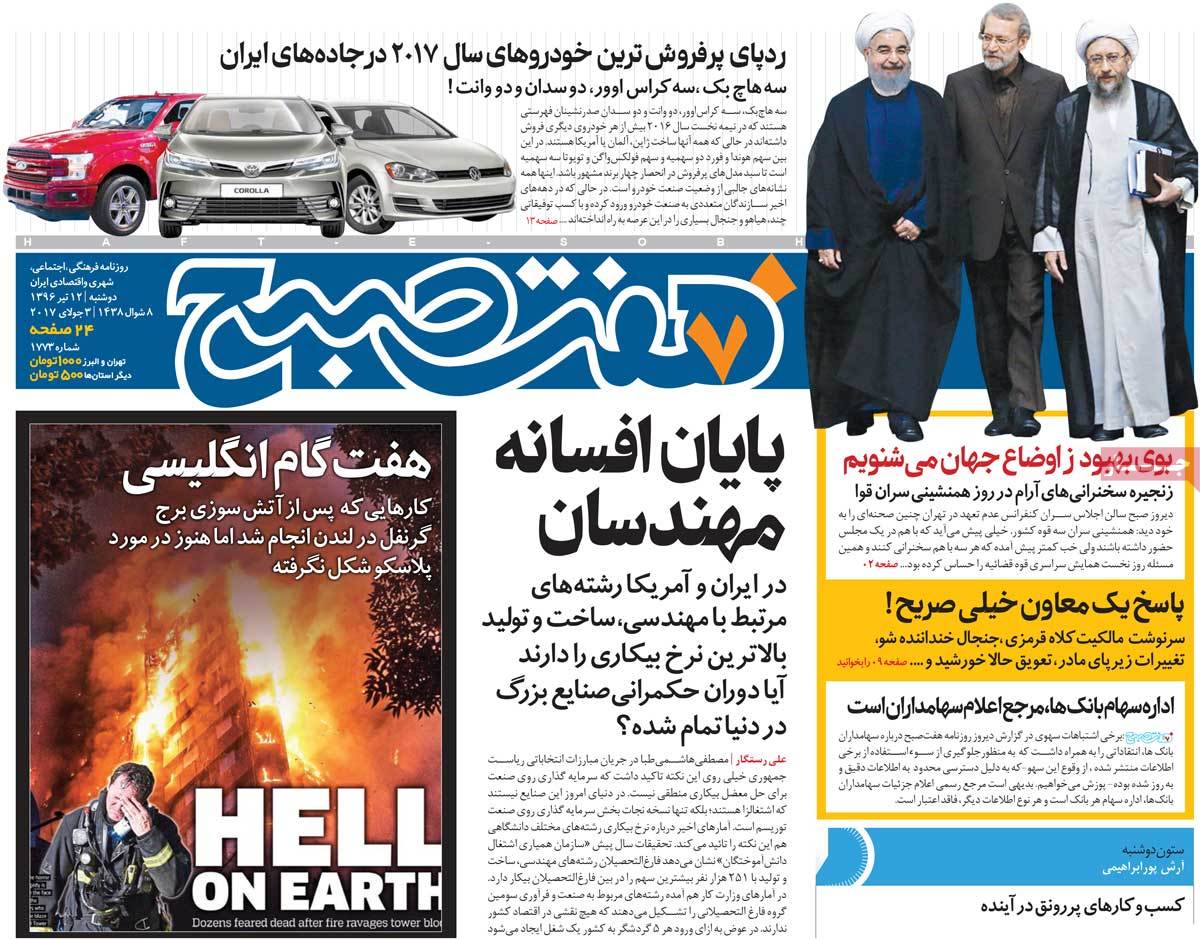 A Look at Iranian Newspaper Front Pages on July 3