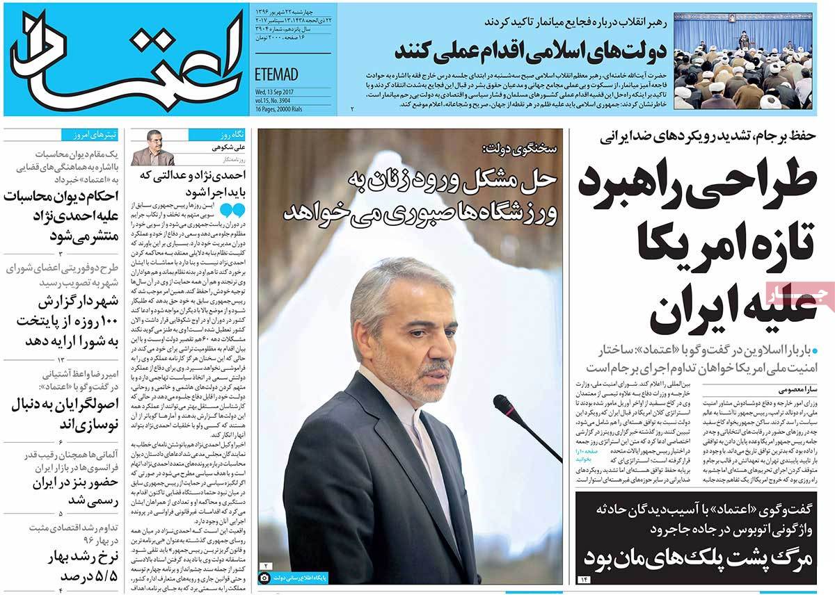 A Look at Iranian Newspaper Front Pages on September 13