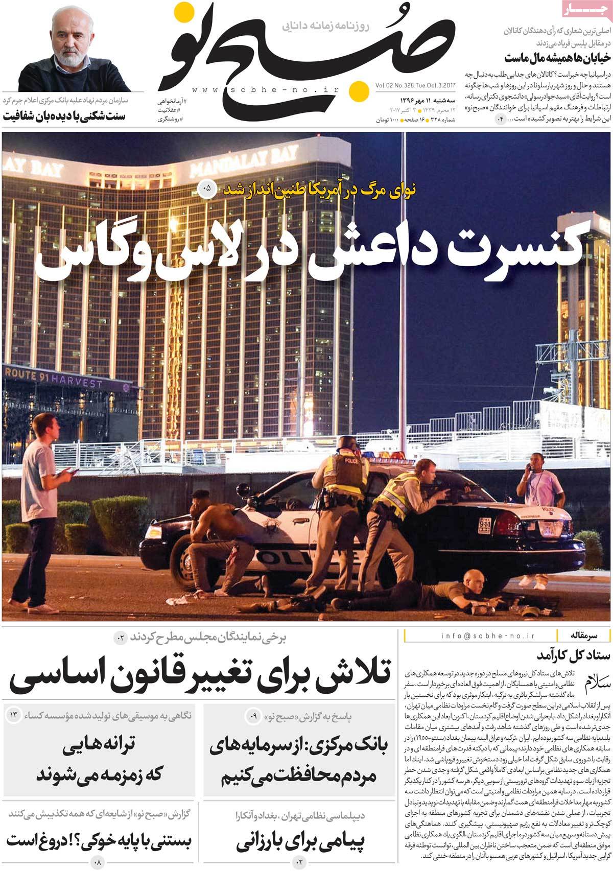 A Look at Iranian Newspaper Front Pages on October 3