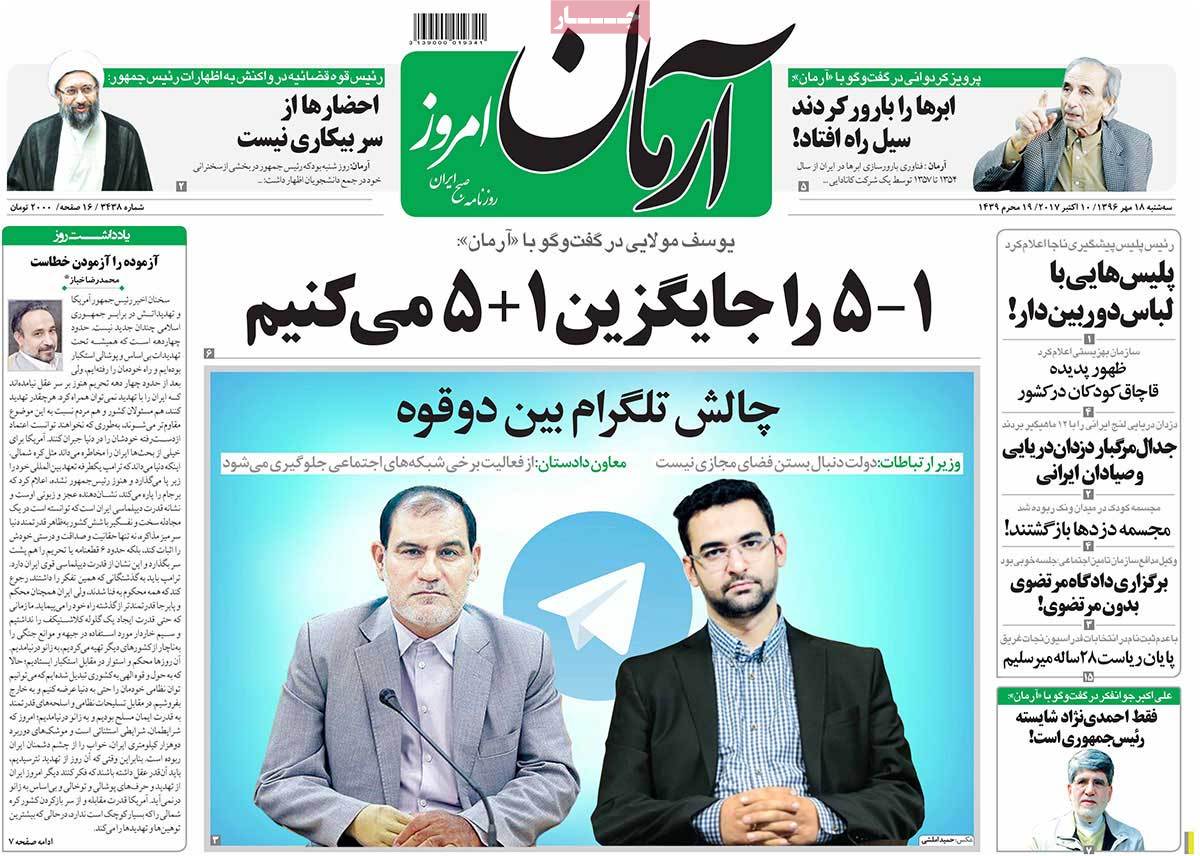 A Look at Iranian Newspaper Front Pages on October 10