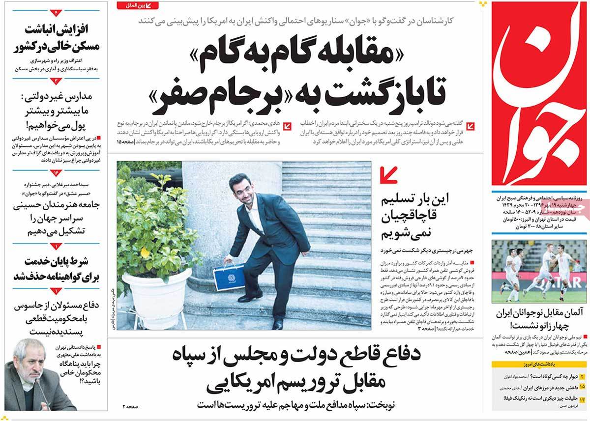 A Look at Iranian Newspaper Front Pages on October 11