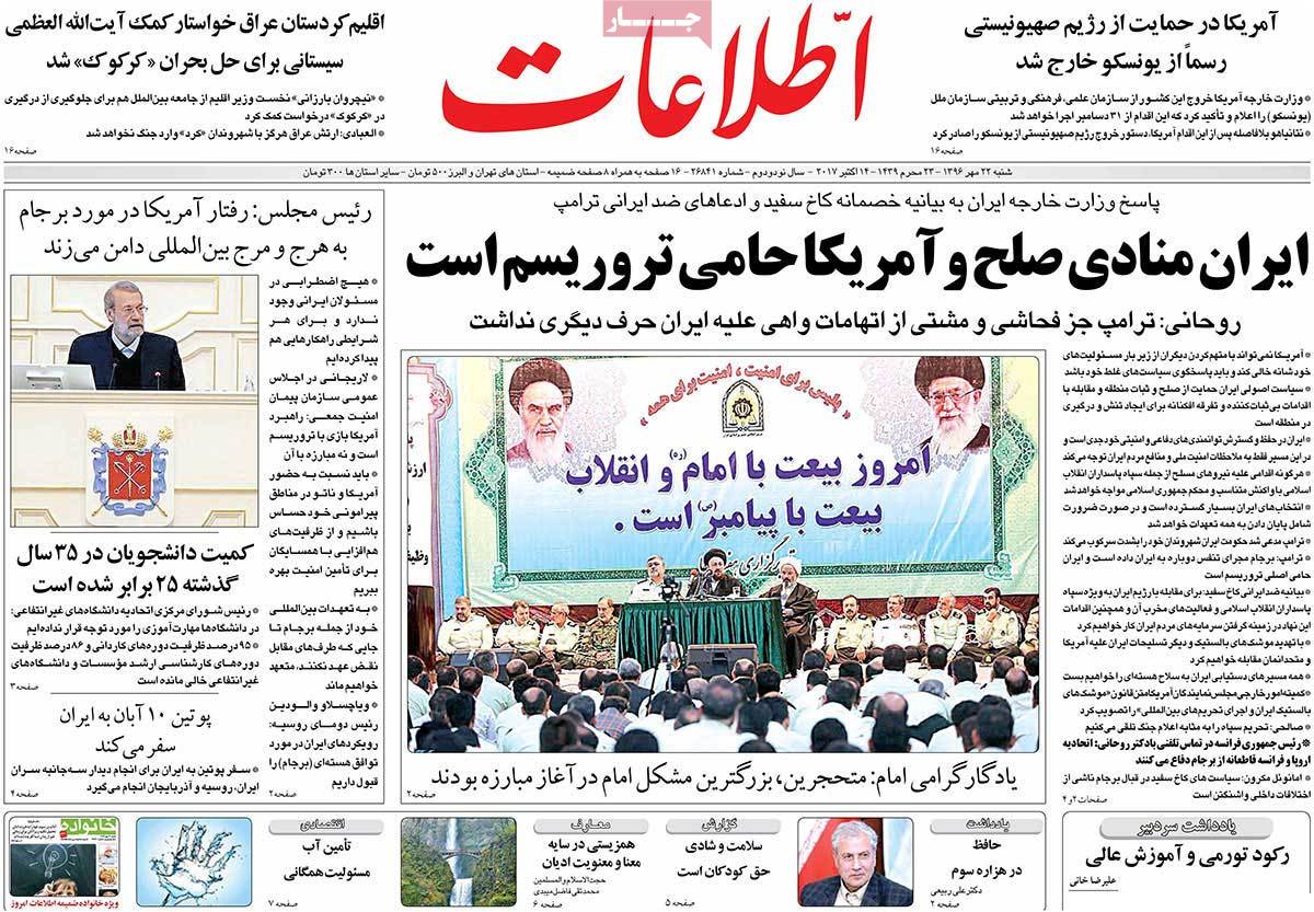 Iranian Newspapers Widely Cover Reactions to Trumps Speech