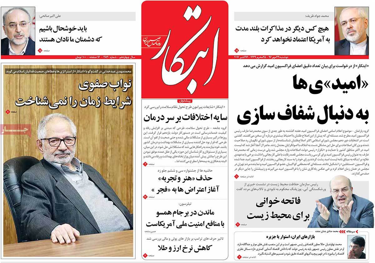 A Look at Iranian Newspaper Front Pages on October 16