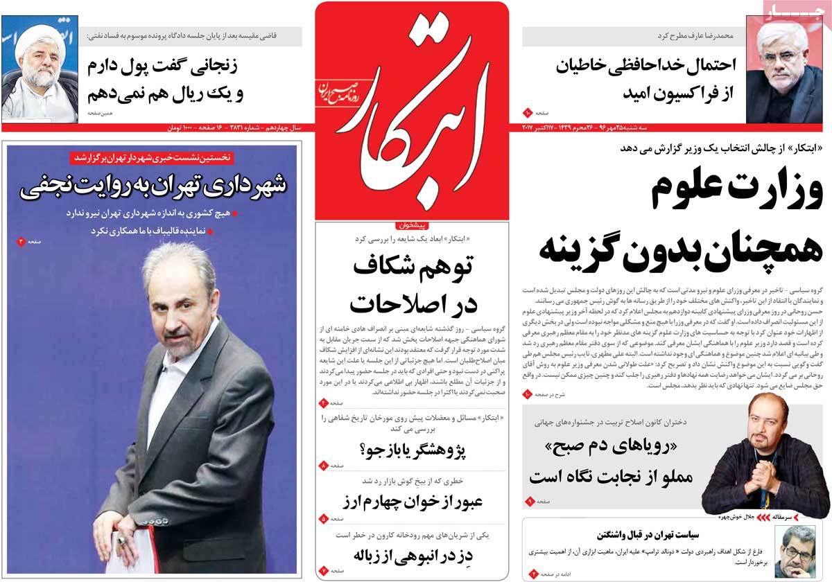 A Look at Iranian Newspaper Front Pages on October 17