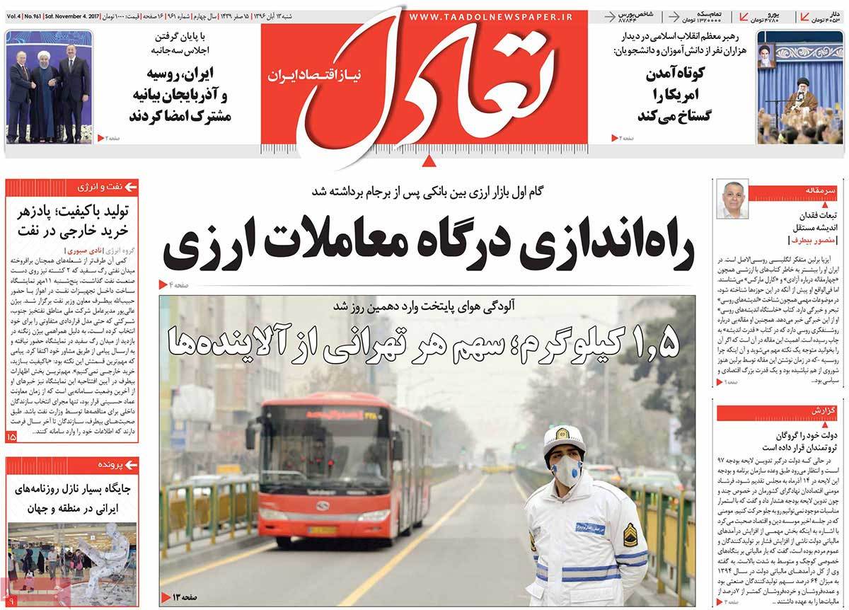 A Look at Iranian Newspaper Front Pages on November 4