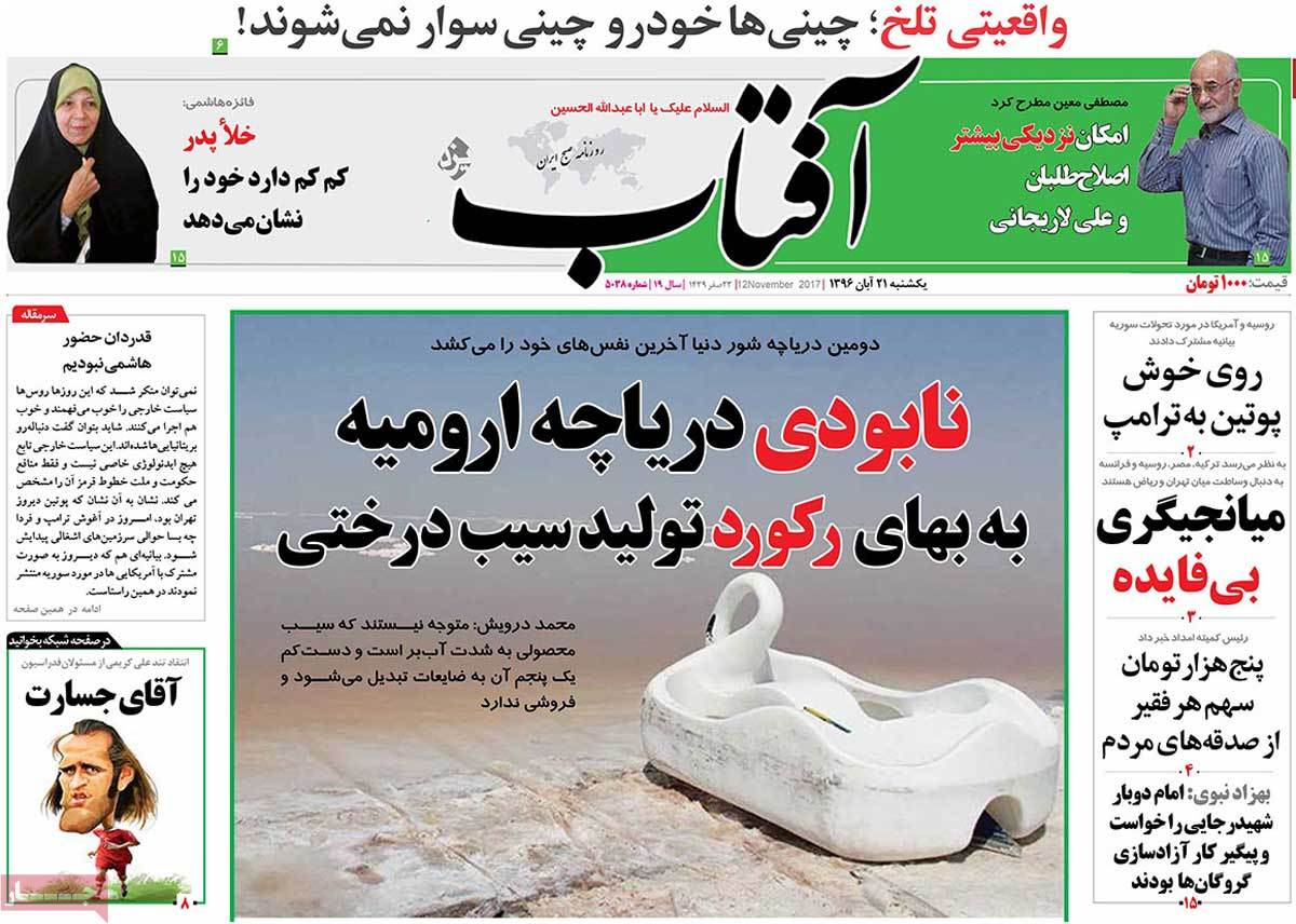 A Look at Iranian Newspaper Front Pages on November 12