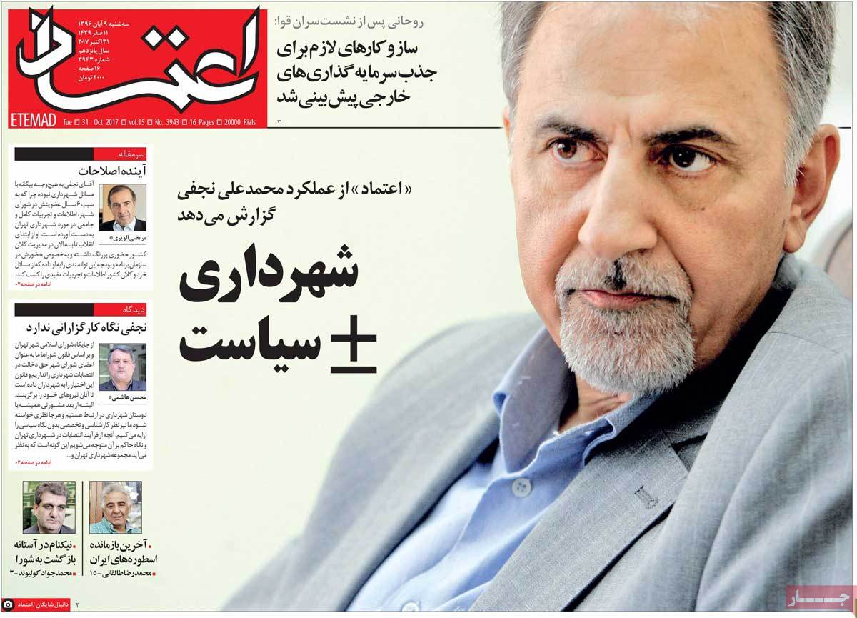 A Look at Iranian Newspaper Front Pages on October 31