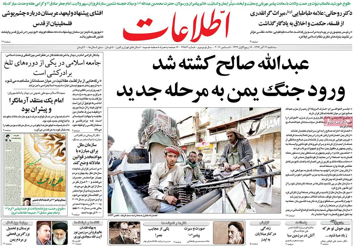 A Look at Iranian Newspaper Front Pages on December 5