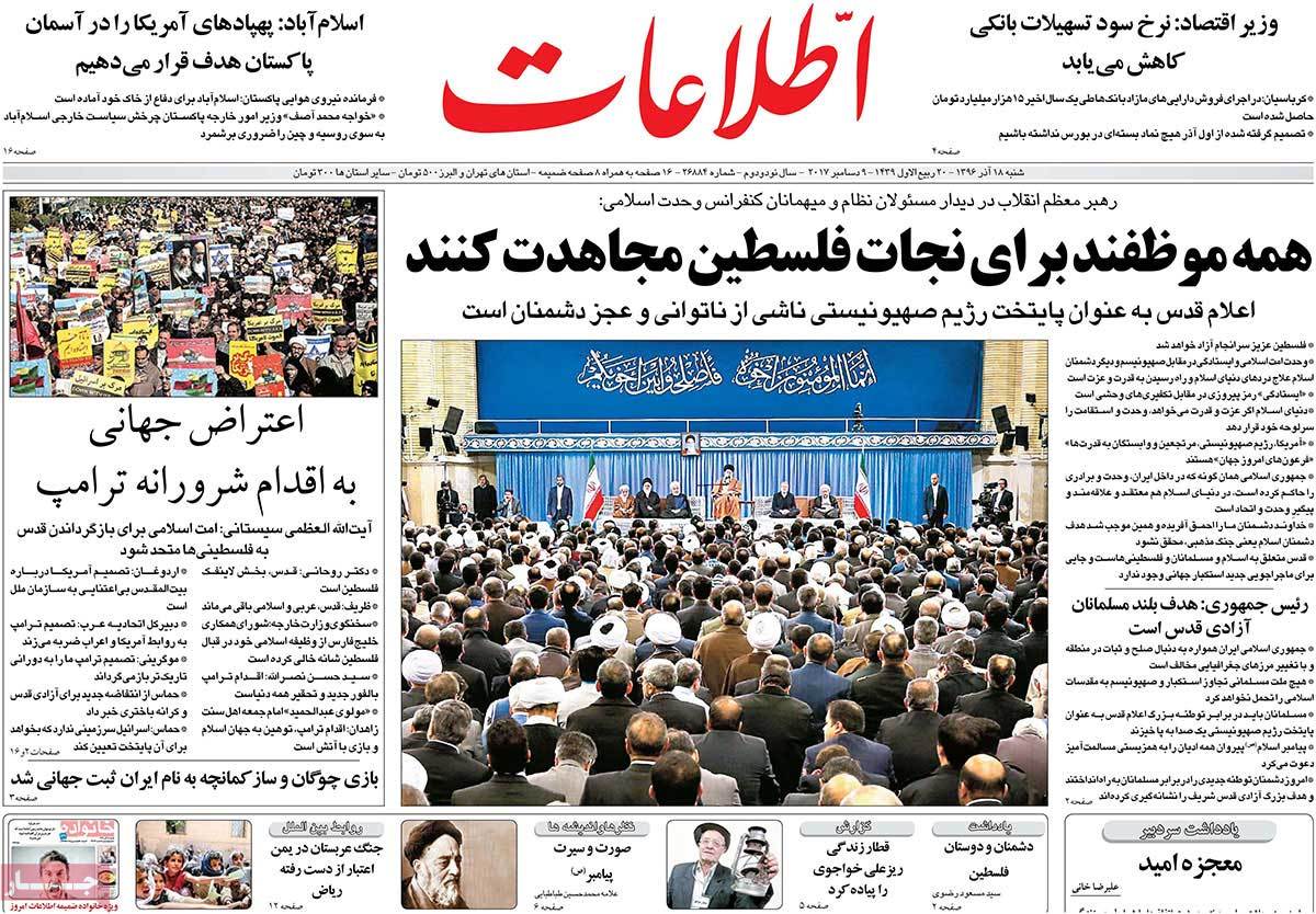 A Look at Iranian Newspaper Front Pages on December 9