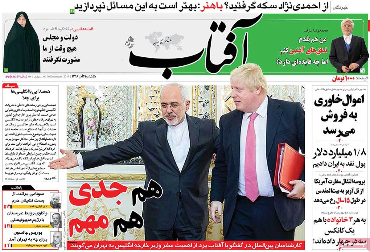 A Look at Iranian Newspaper Front Pages on December 10