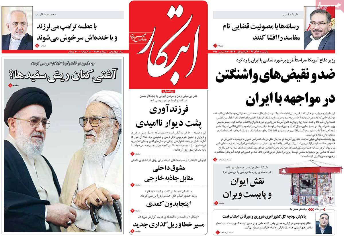 A Look at Iranian Newspaper Front Pages on December 17