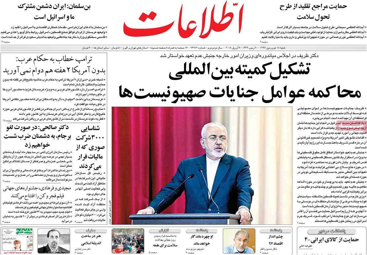 A Look at Iranian Newspaper Front Pages on April 7