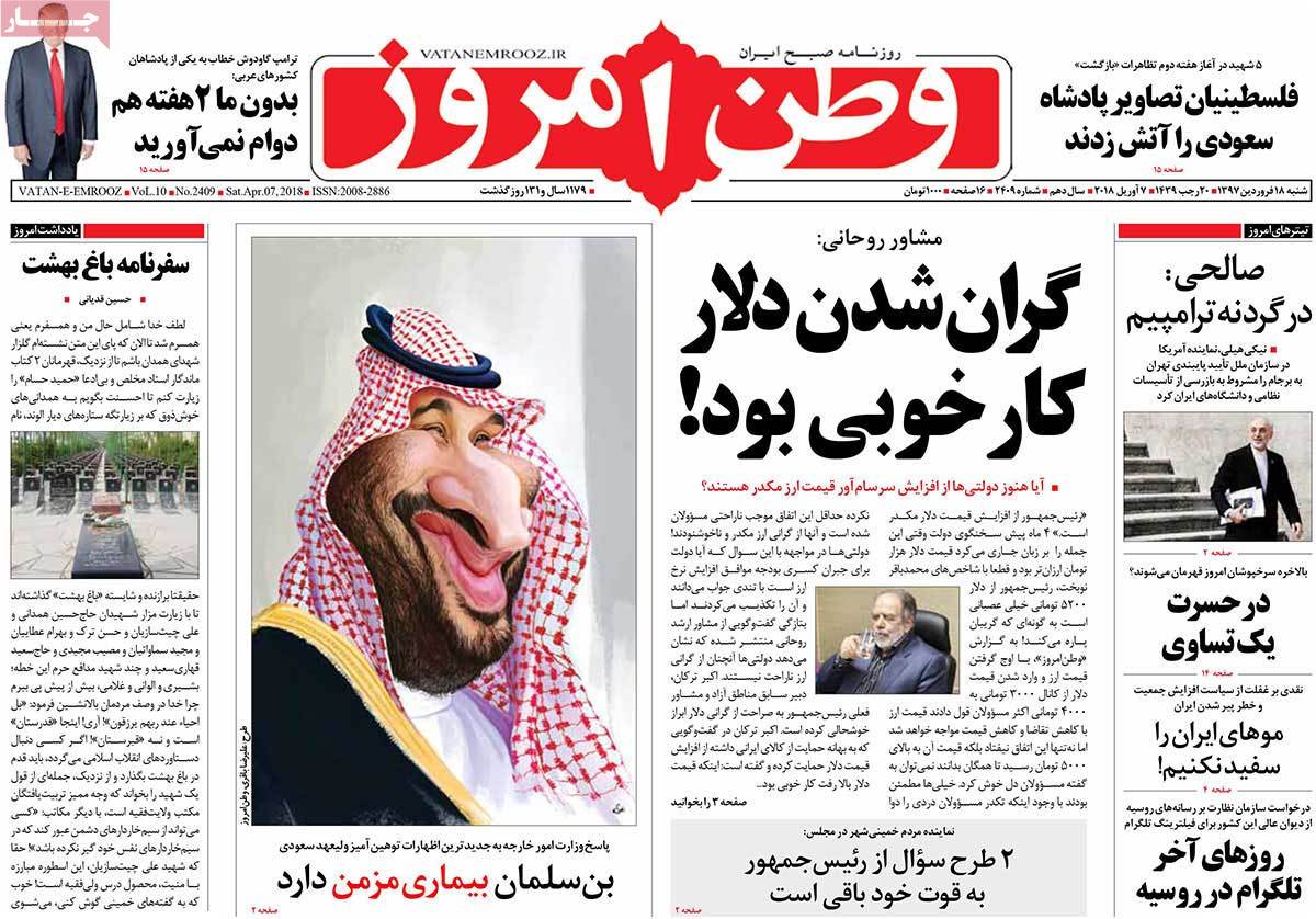 A Look at Iranian Newspaper Front Pages on April 7