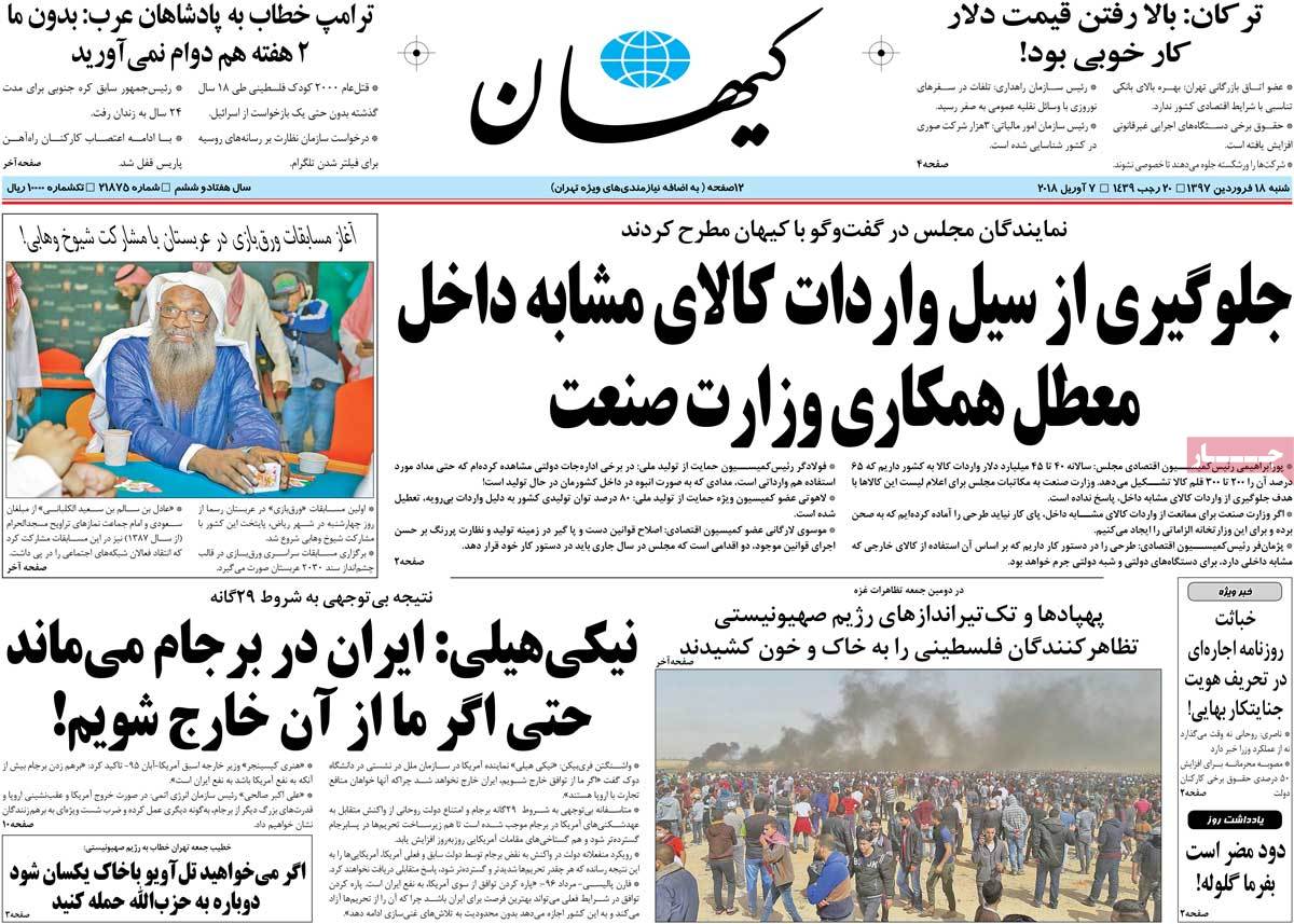 A Look at Iranian Newspaper Front Pages on April 7