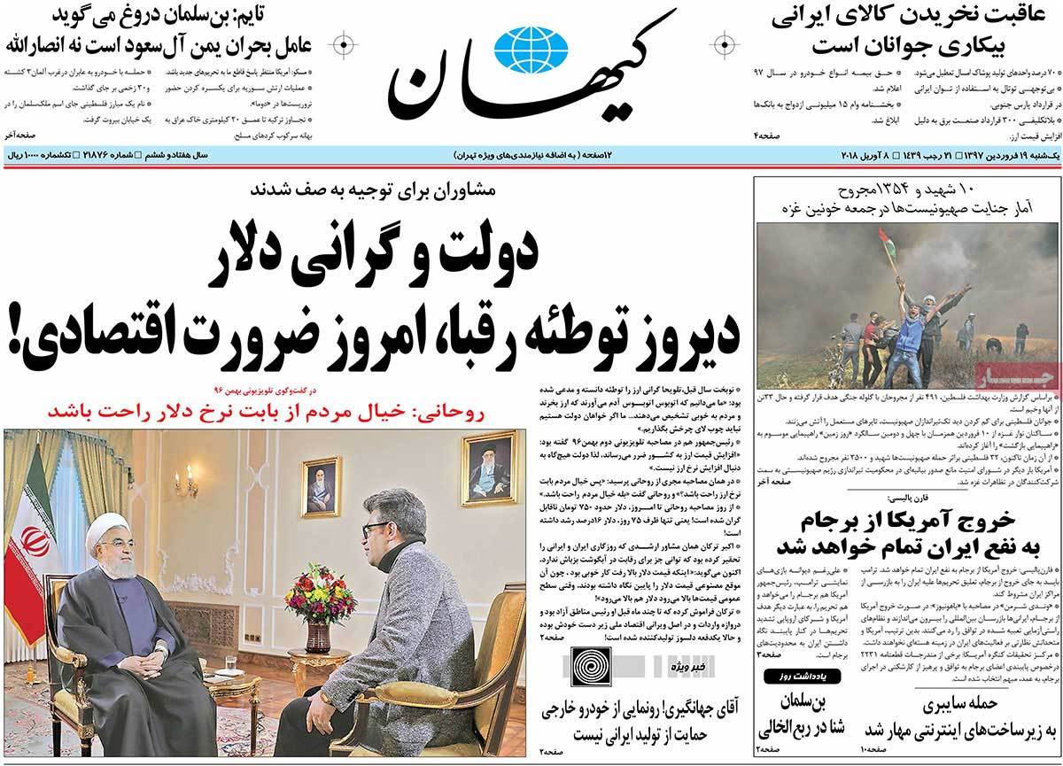 A Look at Iranian Newspaper Front Pages on April 8