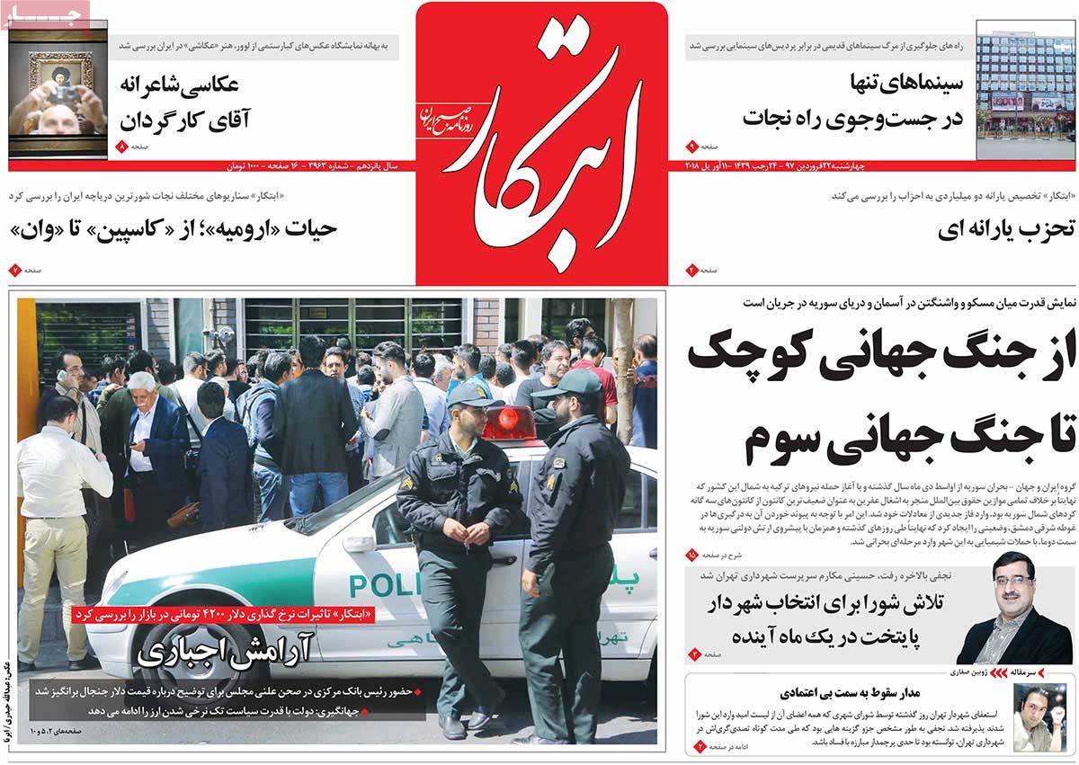 A Look at Iranian Newspaper Front Pages on April 11