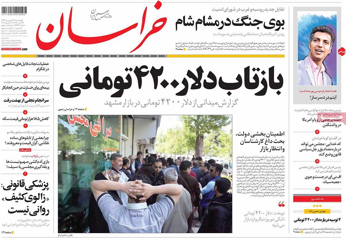 A Look at Iranian Newspaper Front Pages on April 11