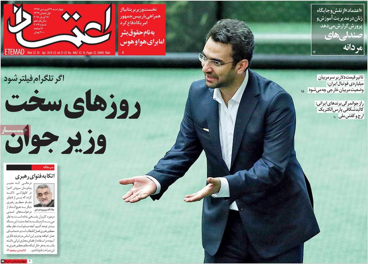 A Look at Iranian Newspaper Front Pages on April 18