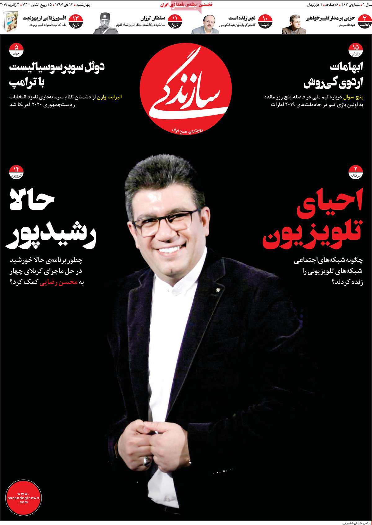 A Look at Iranian Newspaper Front Pages on January 2