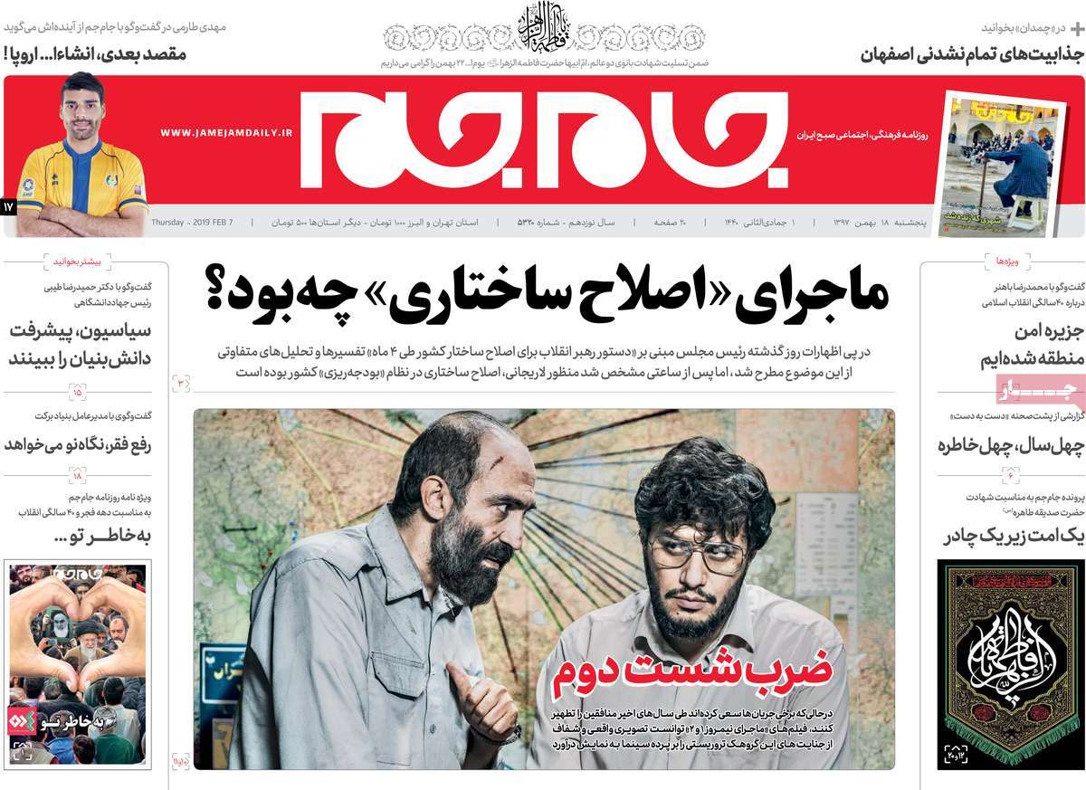 A Look at Iranian Newspaper Front Pages on February 7