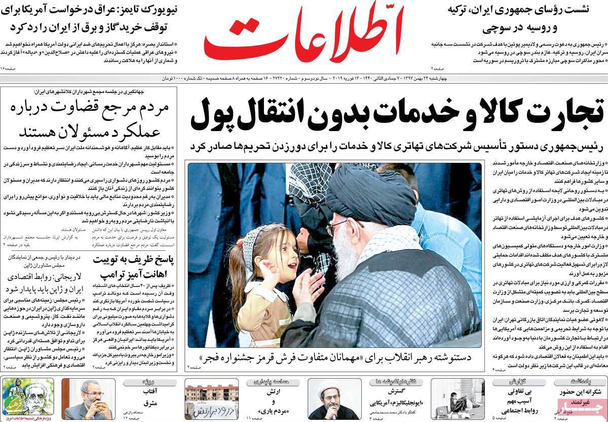 A Look at Iranian Newspaper Front Pages on February 13