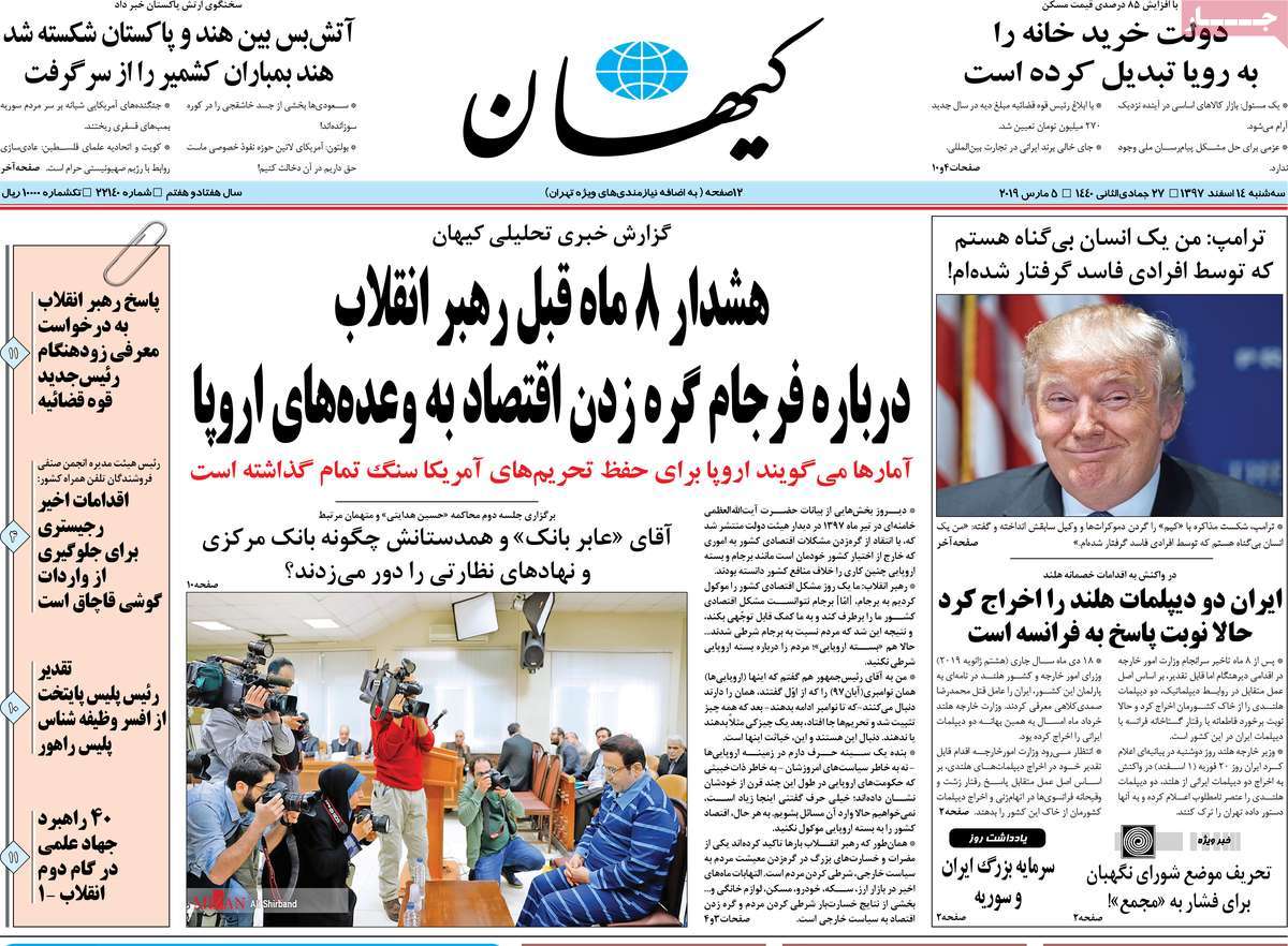 A Look at Iranian Newspaper Front Pages on March 5