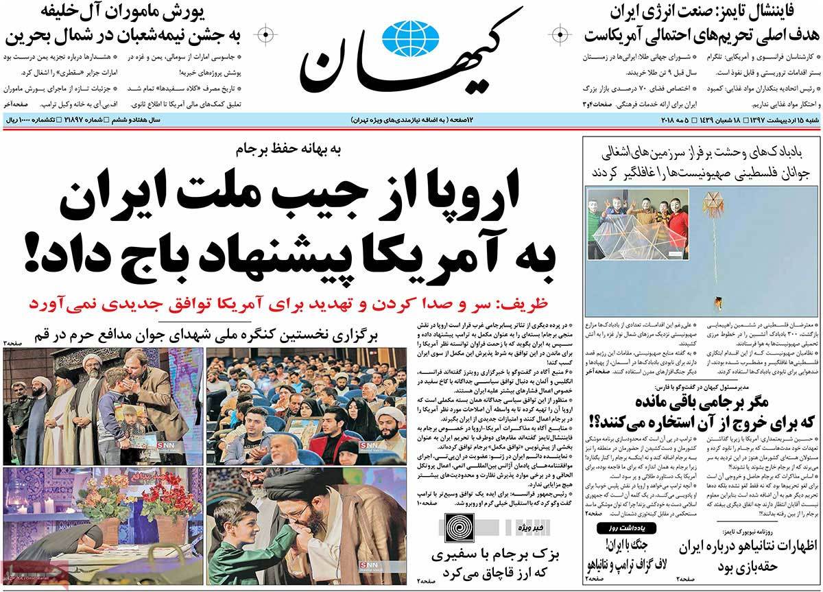 A Look at Iranian Newspaper Front Pages on May 5