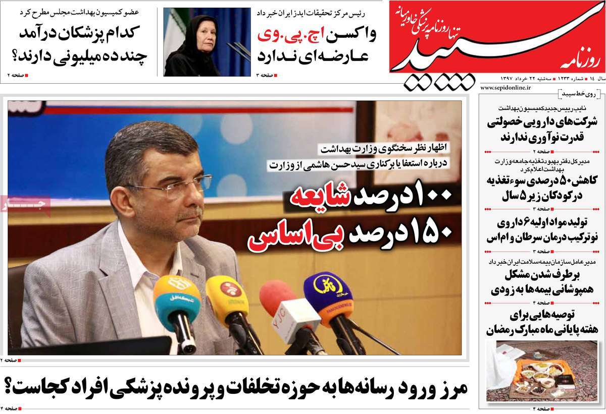 A Look at Iranian Newspaper Front Pages on June 12