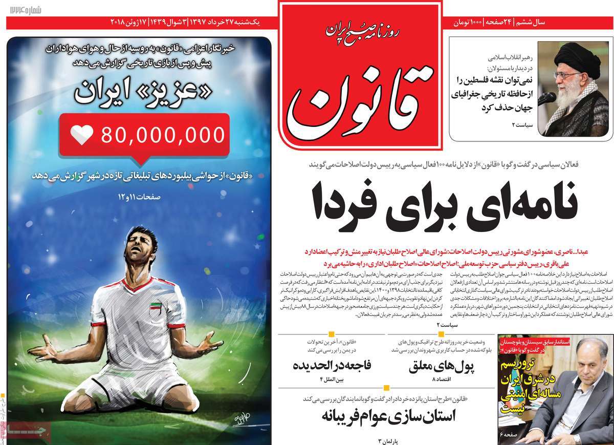 A Look at Iranian Newspaper Front Pages on June 17