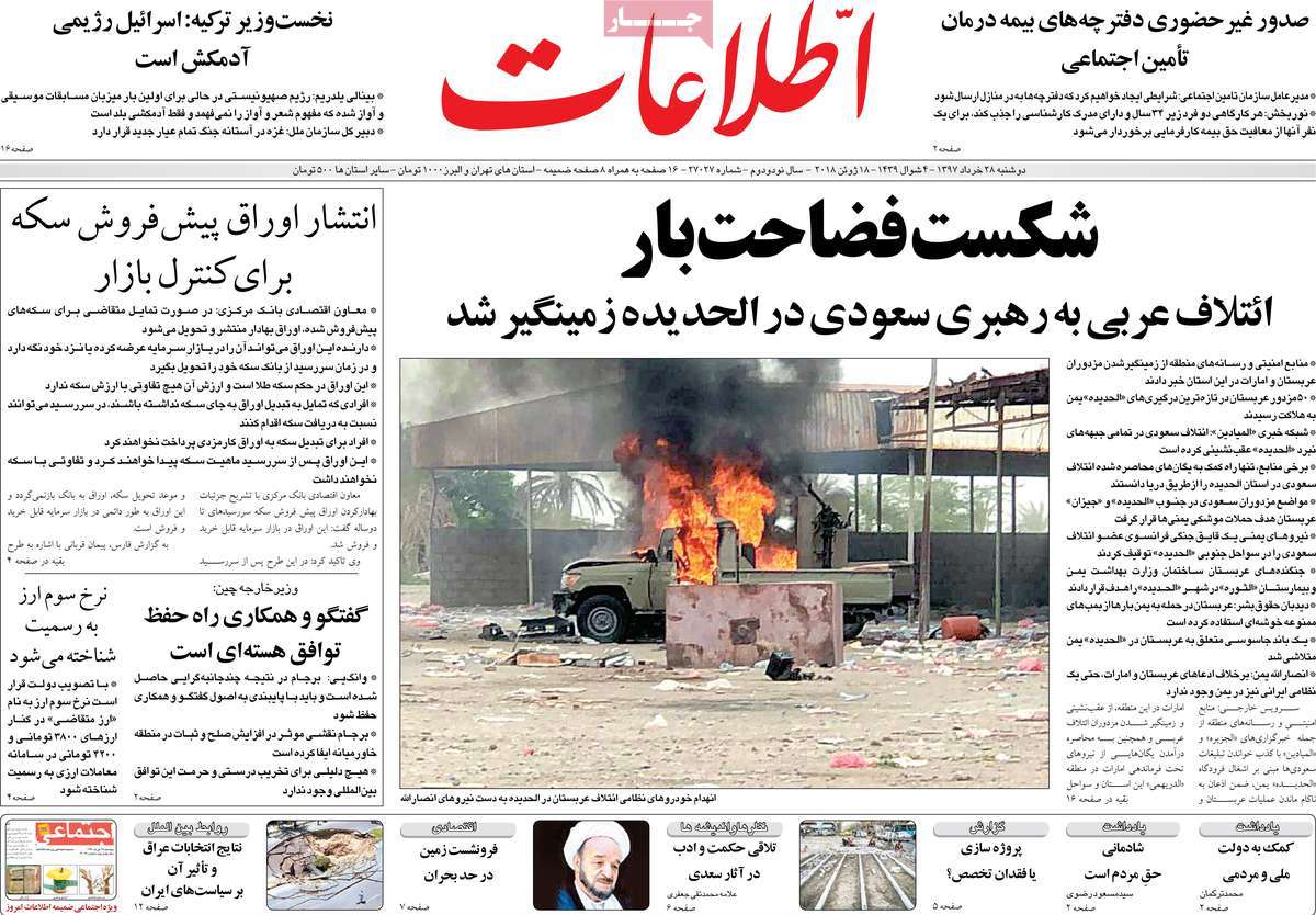 A Look at Iranian Newspaper Front Pages on June 18