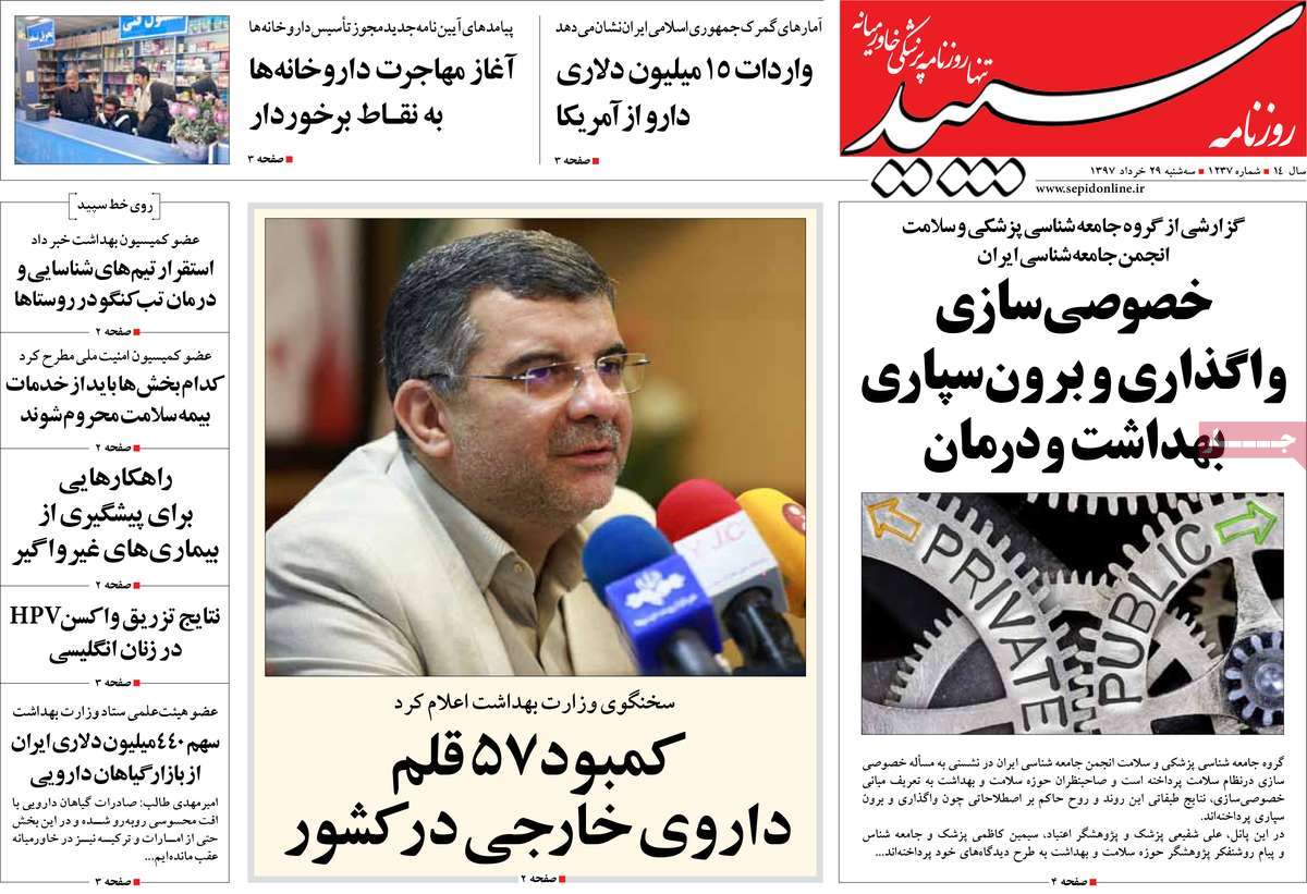 A Look at Iranian Newspaper Front Pages on June 19