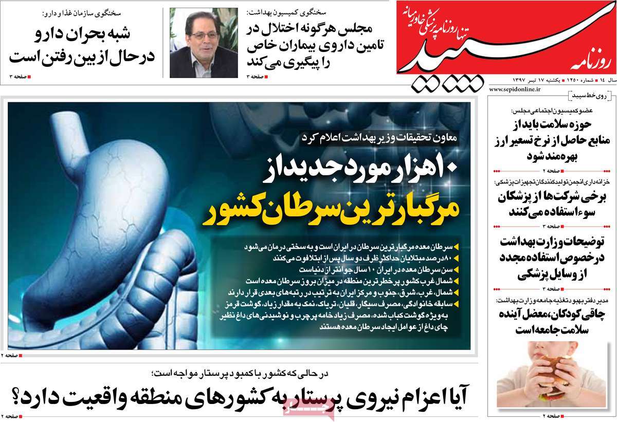 A Look at Iranian Newspaper Front Pages on July 8