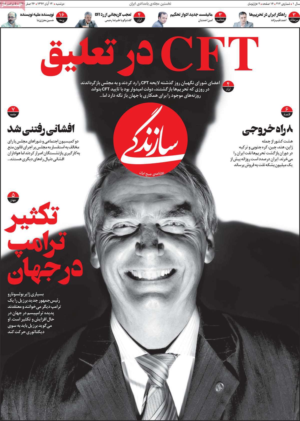 A Look at Iranian Newspaper Front Pages on November 5