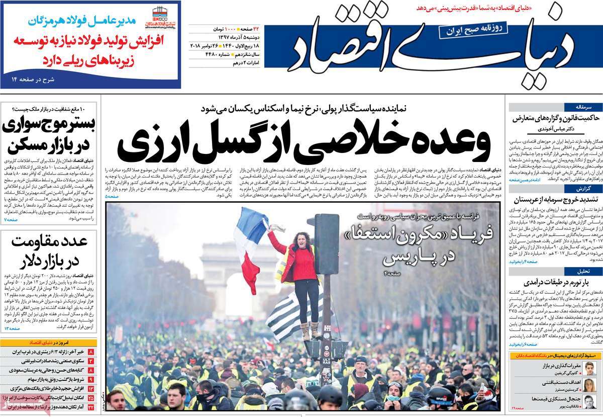 A Look at Iranian Newspaper Front Pages on November 26